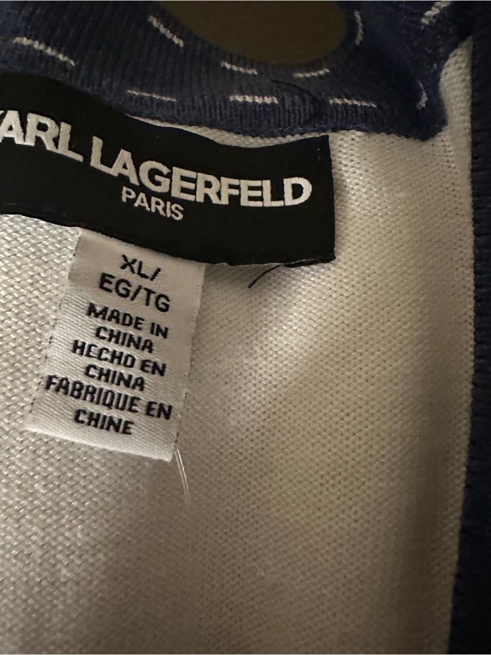 Karl Lagerfeld White Cardigan with Blue Trim - Picture 8 of 8